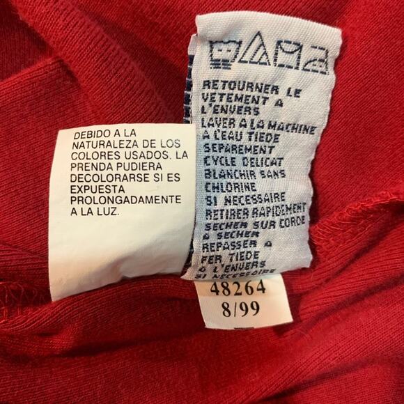 Tommy Hilfiger Tee Size M Vintage 90s y2k Red Cotton Rhinestone - Picture 7 of 10